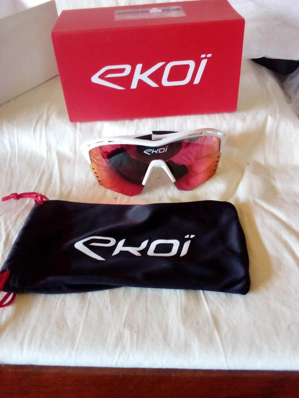 EKOI PersoEvo4 White Red Revo Cat 3 Cycling Sunglasses